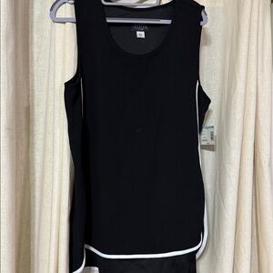 Sears Black Tank Top with White Trim